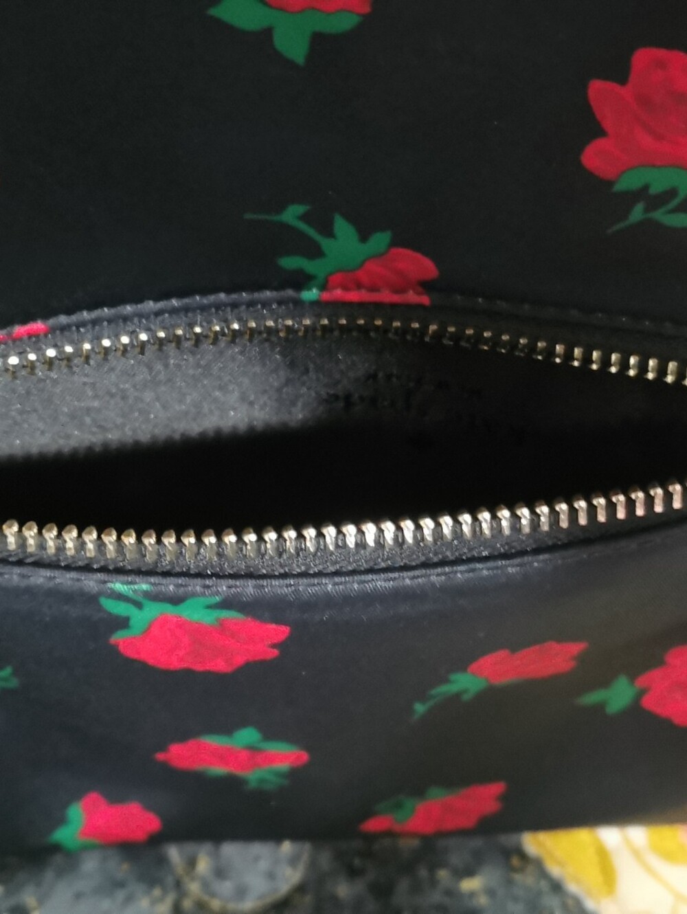 kate spade Black Backpack with Red Rose Print - Picture 13 of 16